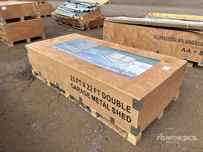 2025 AGR-MS2322 23 ft x 22 ft Double Garage Metal w/ Vertical Roof Panels Budynek magazynowy (Unused)