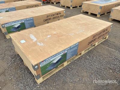 2025 AGR-MC2030 20 Ft x 30 Ft Steel Carport w/ Vertical Roof Panels Carport (Unused)