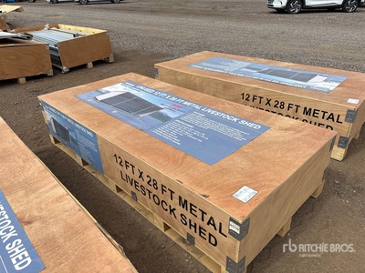 2025 AGR-LS1228 12 Ft x 28 Ft Metal Tettoia per bestiame (Unused)