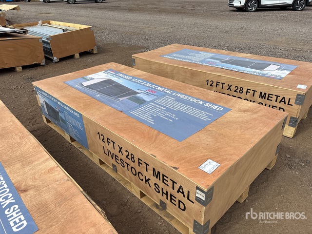 2025 AGR-LS1228 12 Ft x 28 Ft Metal Livestock Shelter (Unused)