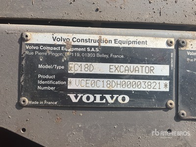2017 Volvo EC18D Mini Excavadora