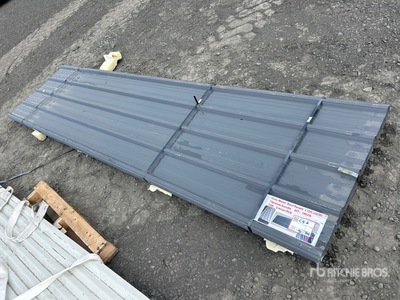 Quantity of (70) 12 Ft x 3 Ft New Grey Metal Roof Panels (Unused)