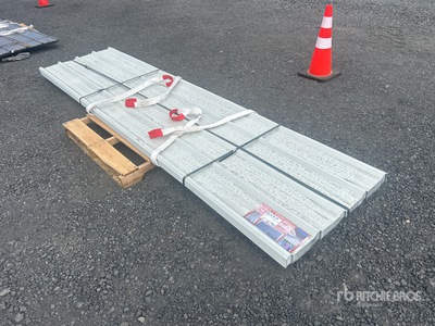 Quantity of (70) 12 Ft x 3 Ft New White Metal Roof Panels