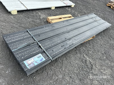 Quantity of (70) 12 Ft x 3 Ft New Black Metal Roof Panel (Unused)