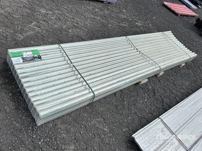 Quantity of (100) 12 Ft x 3 Ft New Polycarbonate Roof Panels (Unused)
