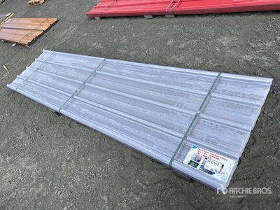 Quantity of (30) 12 Ft x 35 Inch Corrugated Polycarbonate Roof Panels in Clear (Unused)