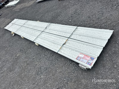 Quantity of (20) 20 Ft x 3 Ft New White Metal Roof Panels (Unused)