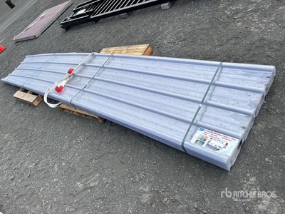 Quantity of (50) 35 In x 19.69 Ft Corrugated Polycarbonate Roof Panel in Clrear (Unused)