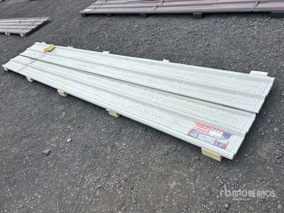 Quantity of (30) 16 Ft x 3 Ft New White Metal Roof Panels (Unused)