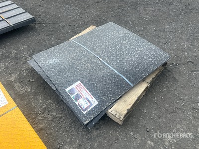 Quantity of (20) 3 Ft x 4 Ft Black Steel Diamond Plate Divers