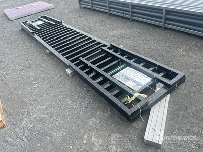 Quantity of (4) 32 ft x 3 ft Wrought Iron 32 Ft x 3.3 Ft Black Sliding Galvanized wrought Iron Gate Puerta de entrada