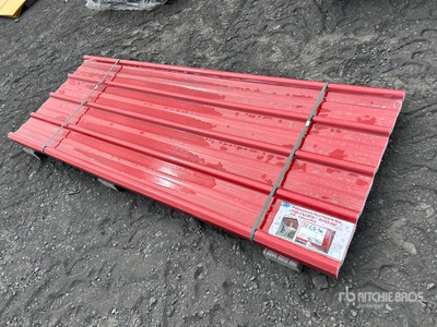 Quantity of (30) 7.87 Ft x 3 Ft New Polycarbonate Roof Panel in Red (Unused)