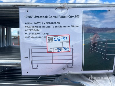 Quantity of (20) 10 Ft x 5 Ft Livestock Corral Panel