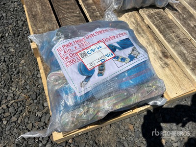 Quantity of (10) 2.4 In x 33 Ft Heavy Duty Ratchet Straps (Unused)