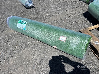 6.6 Ft x 49.2 Ft Artificial Grass Turf Drainage Holes with Rubber Backing 0.8 In Pile High (Unused)