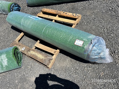 6.6 Ft x 49.2 Ft Artificial Grass Turf Drainage Holes with Rubber Backing 0.8 In Pile High (Unused)