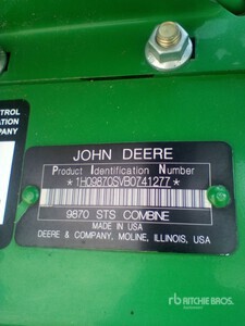 2011 John Deere 9870 STS Combine Harvester