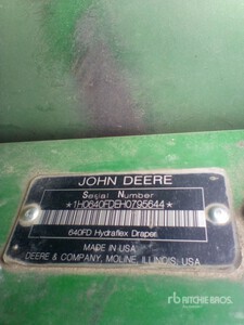 2017 John Deere 640FD Combine Header