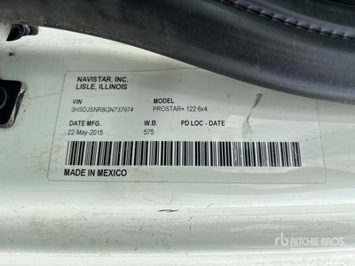 2016 International Prostar+ 122 6x4 تراكتور شاحنة كابينة النوم (ثنائية المحور)