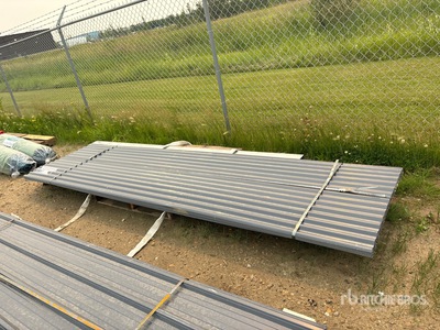 Quantity of (70) 12 ft x 3 ft Grey Metal Roof Panels (Unused)