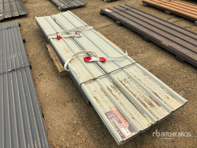 Quantity of (70) 12 ft x 3 ft White Metal Roof Panels (Unused)