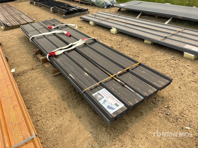 Quantity of (70) 12 ft x 3 ft Black Metal Roof Panels (Unused)
