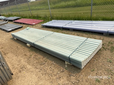 Quantity of (100) 12 ft x 3 ft Clear Polycarbonate Roof Panels (Unused)
