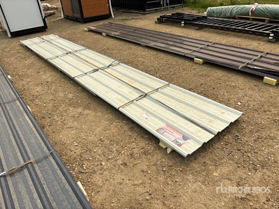 Quantity of (20) 19 ft 9 in. x 3 ft White Metal Roof Panels (Unused)