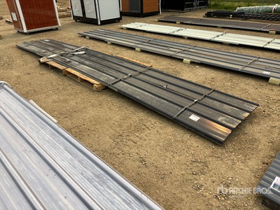 Quantity of (20) 19 ft 9 in. x 3 ft Black Metal Roof Panels (Unused)