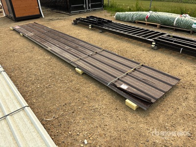 Quantity of (20) 19 ft 9 in. x 3 ft Brown Metal Roof Panels (Unused)