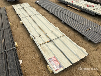Quantity of (30) 16 ft x 3 ft White Metal Roof Panels (Unused)
