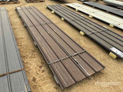 Quantity of (30) 16 ft x 3 ft Brown Metal Roof Panels (Unused)
