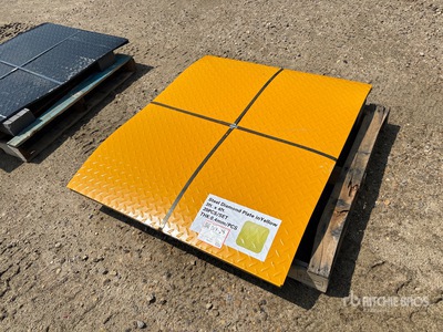 Quantity of (20) 3 Ft x 4 Ft Yellow Diamond Steel Plates