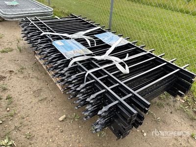 Quantity of (10) 7.9 Ft x 3.3 Ft Black Galvanized Steel Fencing
