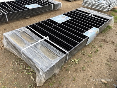 Quantity of (10) 7.9 Ft x 3.3 Ft Black Galvanized Steel Fencing