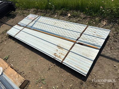 Quantity of (30) 8 ft x 3 ft White Metal Roof Panels (Unused)
