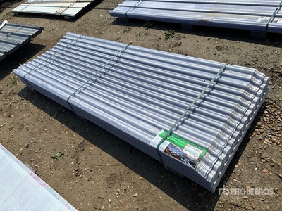 Quantity of (100) 8 ft x 3 ft Clear Polycarbonate Roof Panels (Unused)