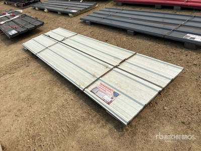 Quantity of (30) 9.84 ft x 3 ft Metal Roof Panels (Unused)