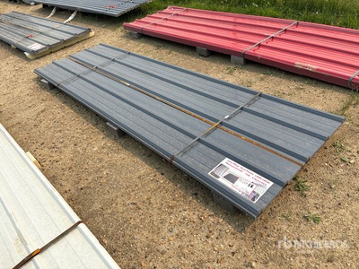 Quantity of (30) 9.84 ft x 3 ft Metal Roof Panels (Unused)