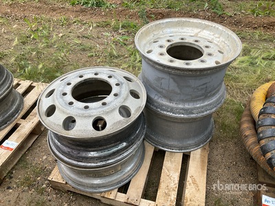 Quantity of (4) Aluminum Semi Tire Rims