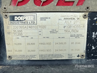 2011 Doepker Super B-Train Pup Grain Trailer