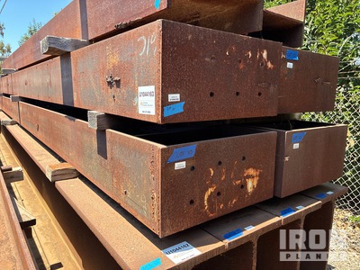 Quantity of (4) 28 ft Heavy Steel I-Beams