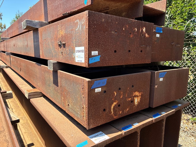 Quantity of (4) 28 ft Heavy Steel I-Beams