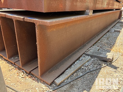Quantity of (4) 32 ft Heavy Steel I-beams