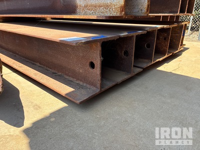 Quantity of (8) 53 ft Heavy Steel I-Beams