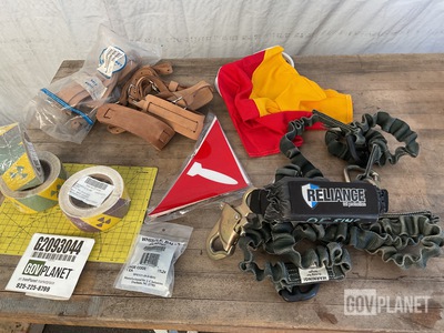 (1) Safety Lanyard, (5) Reflective Signs, (28) Work Belts & Assorted Items