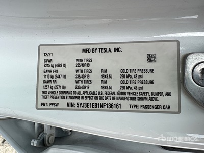 2022 Tesla Model 3 AWD Electric Automobile