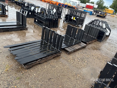 Quantity of (12) 2026 Mower King SA Skid Steer Forks (Unused)