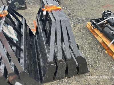 Quantity of (4) 2026 Mower King SA Skid Steer Forks (Unused)
