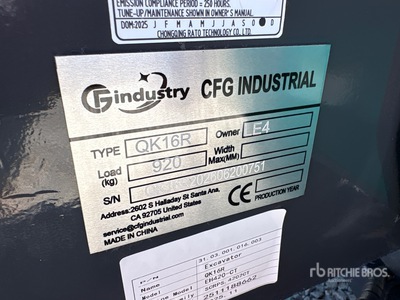 2026 CFG QK16R Mini Excavator (Unused)